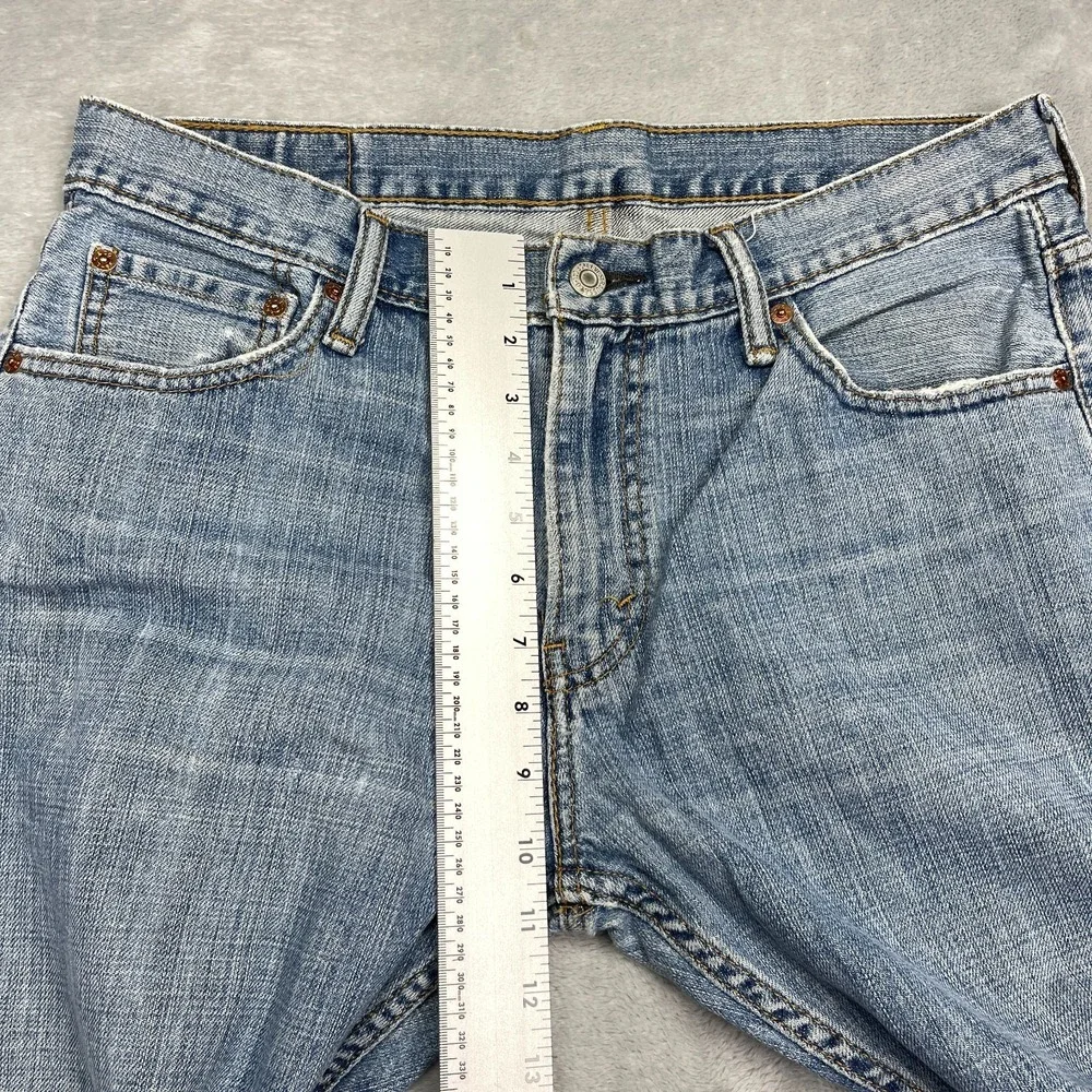 Levi's Jeans Mens 33x32 Blue Denim Medium Wash Comfy 527 Slim Bootcut Leg Grunge